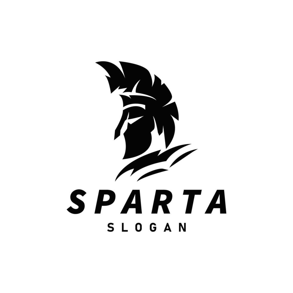 spartaans logo, silhouet krijger ridder soldaat Grieks, gemakkelijk minimalistische elegant Product merk ontwerp vector