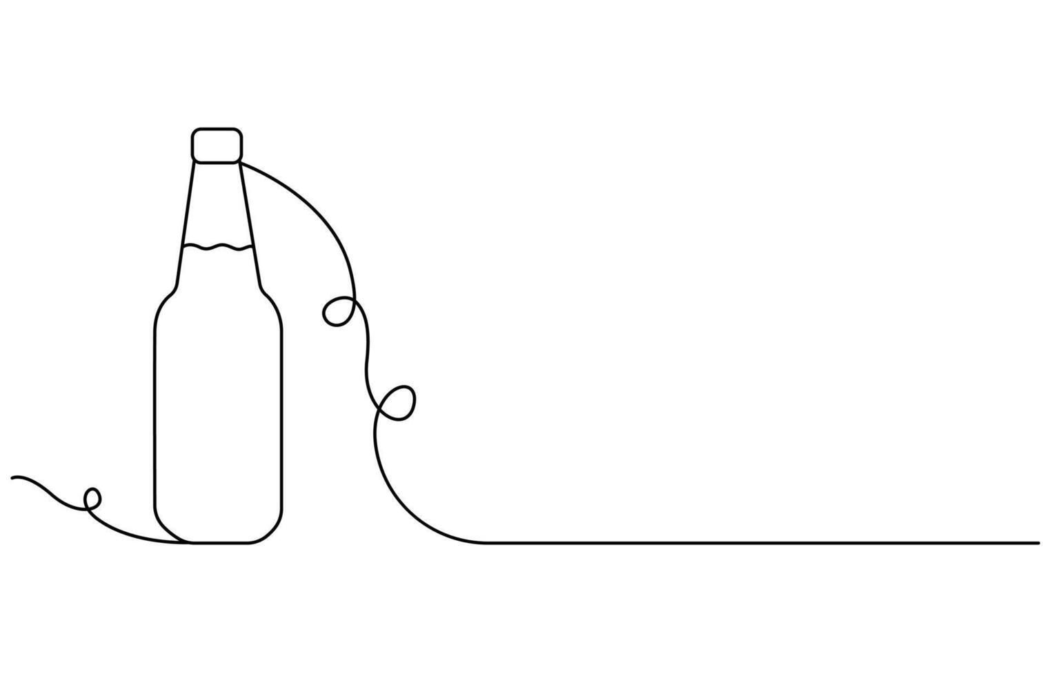 Internationale bier dag glas en fles doorlopend een lijn tekening vector