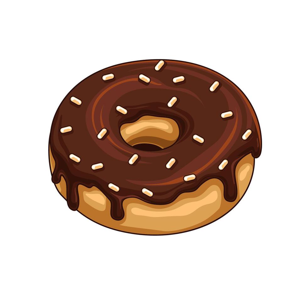 illustratie van donut met chocola room clip art Aan een wit achtergrond vector