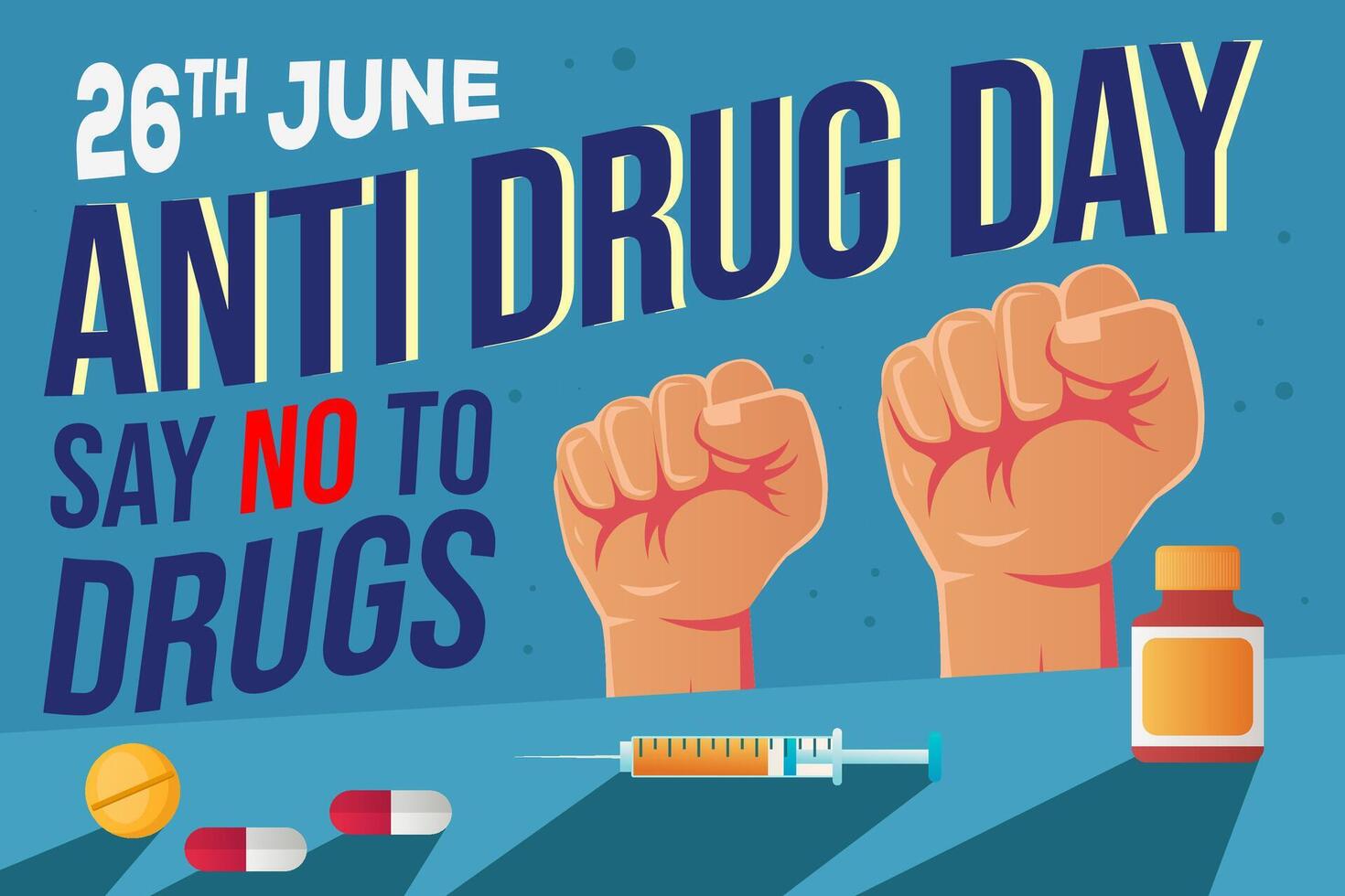 anti drug dag achtergrond illustratie ontwerp in vlak stijl vector