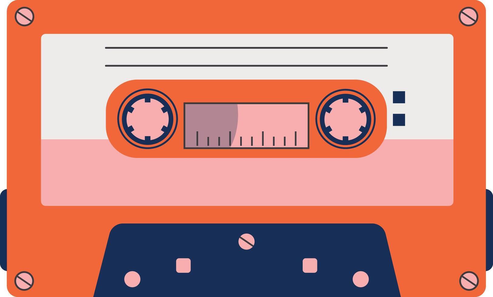 retro cassette met klassiek stijl. 80s knal liedjes en stereo muziek- cassettes. geïsoleerd icoon vector