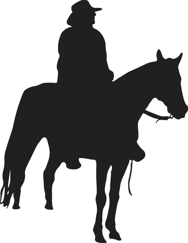 cowboy silhouet met paard en lasso. illustratie ontwerp. vector