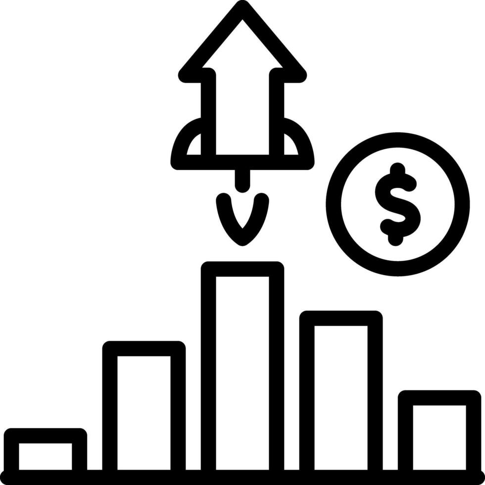 zwart lijn icoon voor groei vector