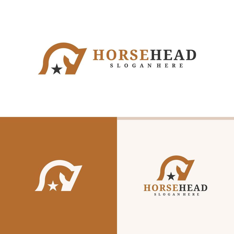 paard hoofd logo ontwerp . paard illustratie logo concept vector
