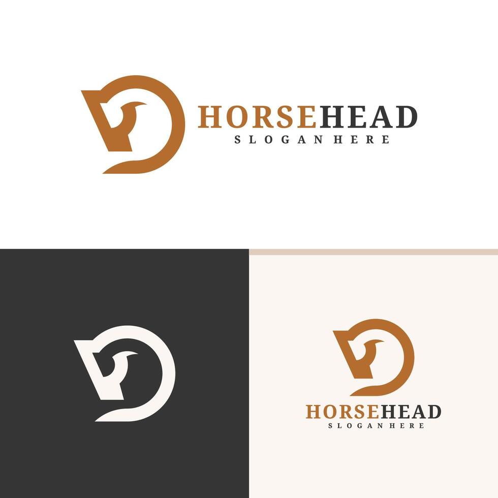 paard hoofd logo ontwerp . paard illustratie logo concept vector