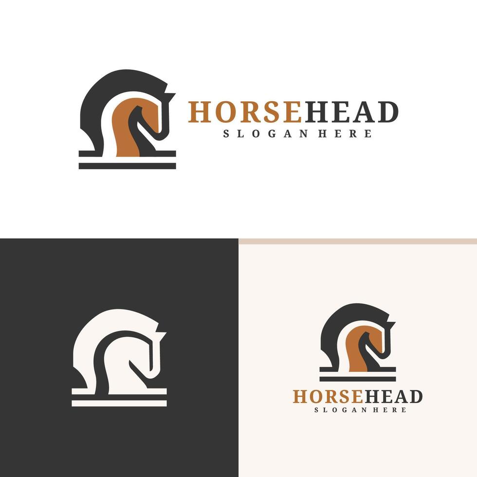 paard hoofd logo ontwerp . paard illustratie logo concept vector