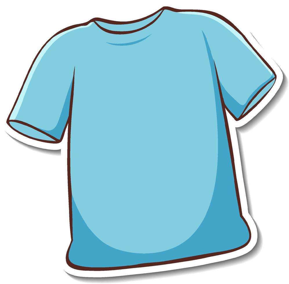 stickerontwerp met blauw geïsoleerd t-shirt vector
