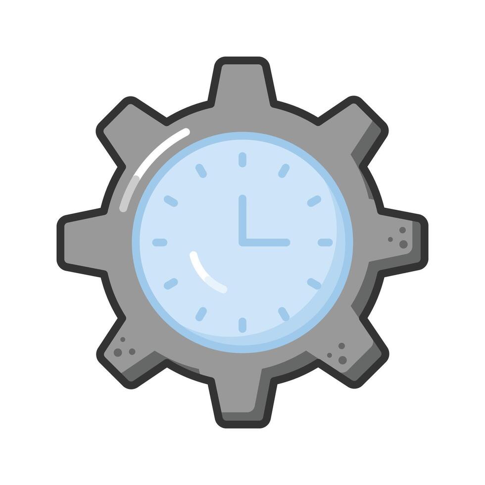 klok binnen uitrusting tonen concept van tijd beheer, hoog kwaliteit grafiek vector