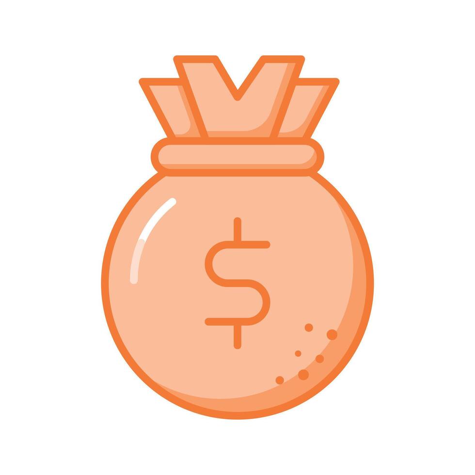 een goed ontworpen icoon van geld tas, icoon van dollar zak in bewerkbare stijl vector