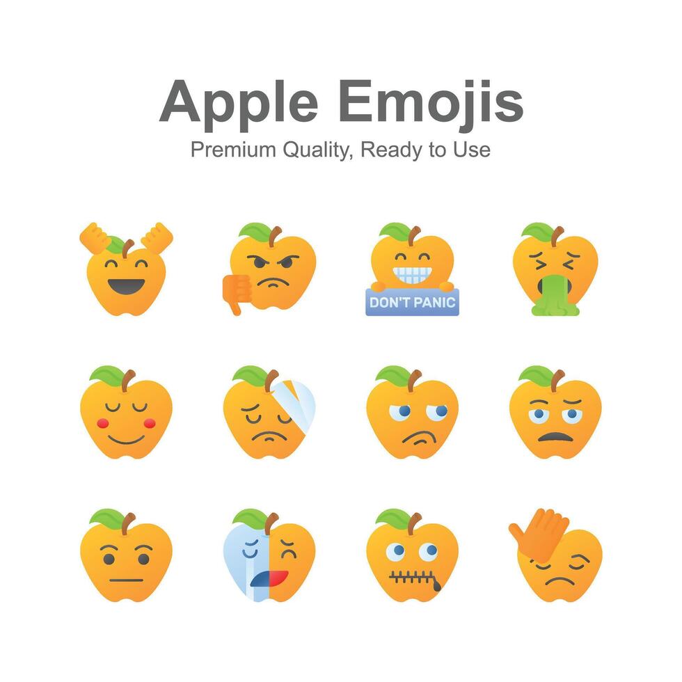 schattig emoji uitdrukkingen, emoticons pictogrammen reeks vector