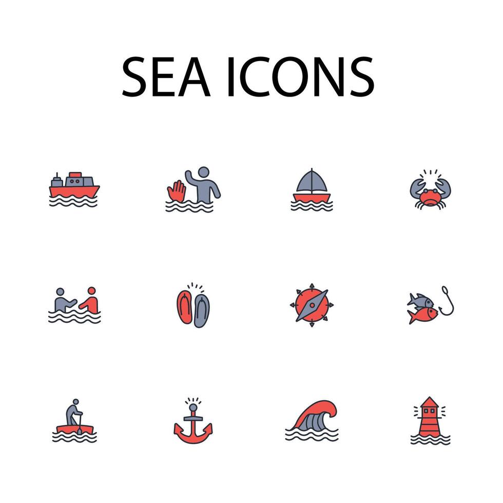 zee icoon. .bewerkbaar slag.lineair stijl teken voor gebruik web ontwerp, logo.symbool illustratie. vector