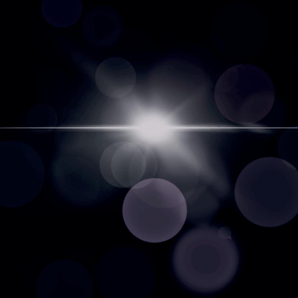 zonlicht speciaal lens gloed licht Aan zwart achtergrond vector
