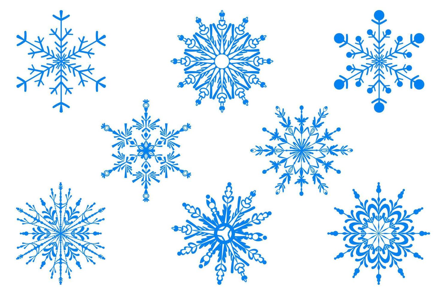 sneeuwvlok pictogramserie. geïsoleerd op een witte achtergrond. winterdecor. vector