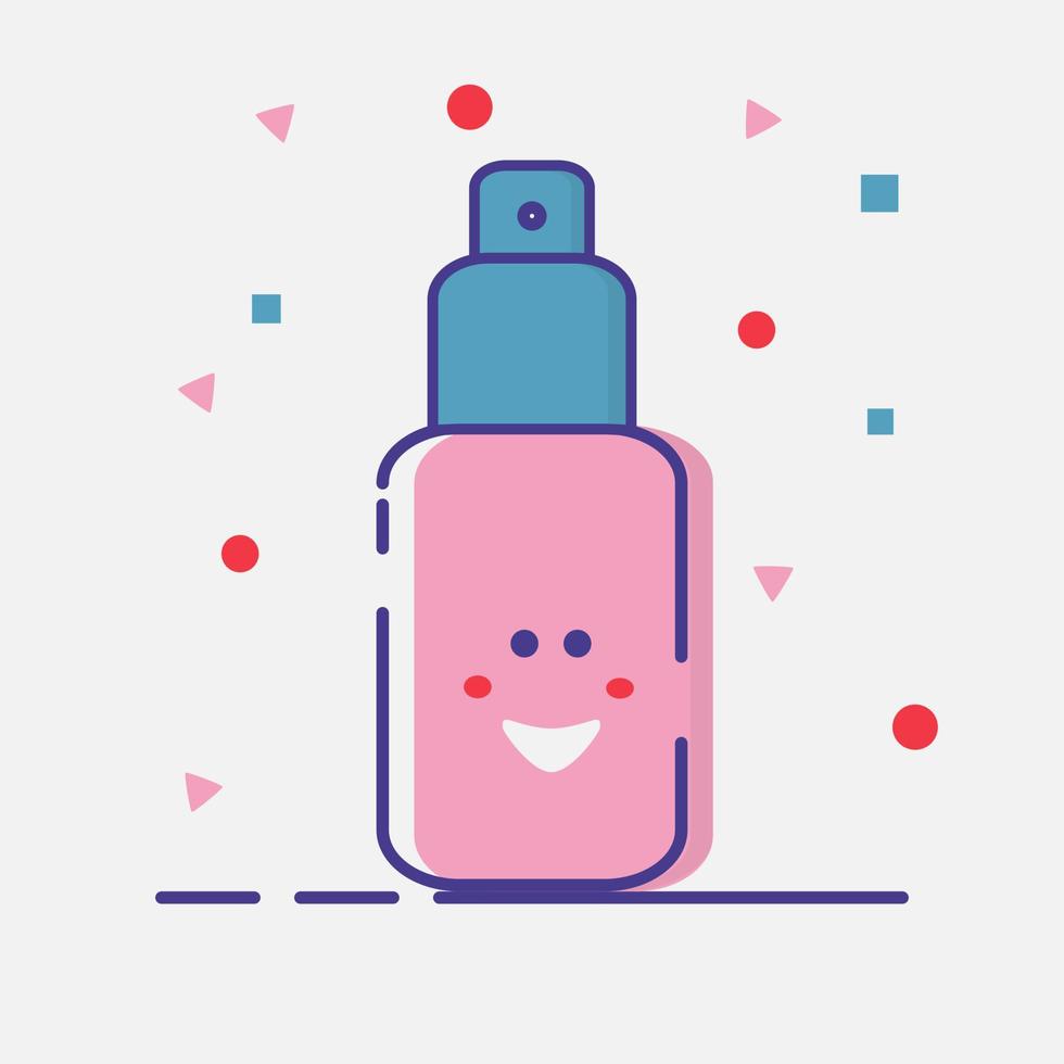 parfumflesje met platte mbe-stijl. schattige productillustratie voor parfum- of modewinkel vector