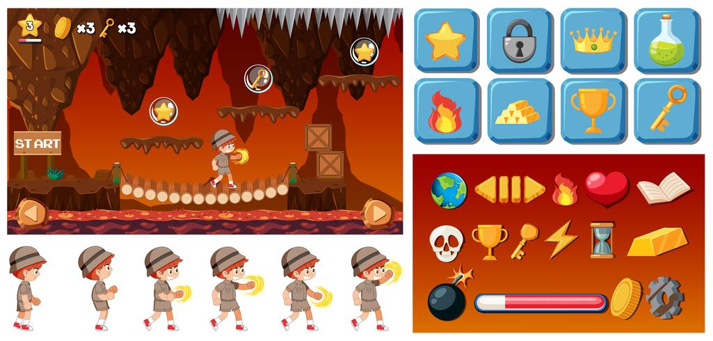 boy scout game pack vector