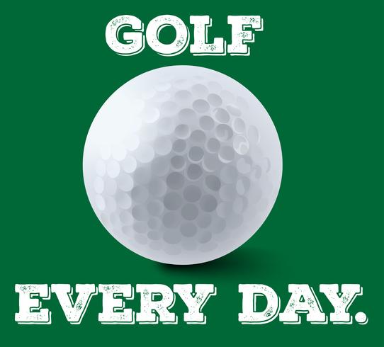 Golfbal op groene poster vector