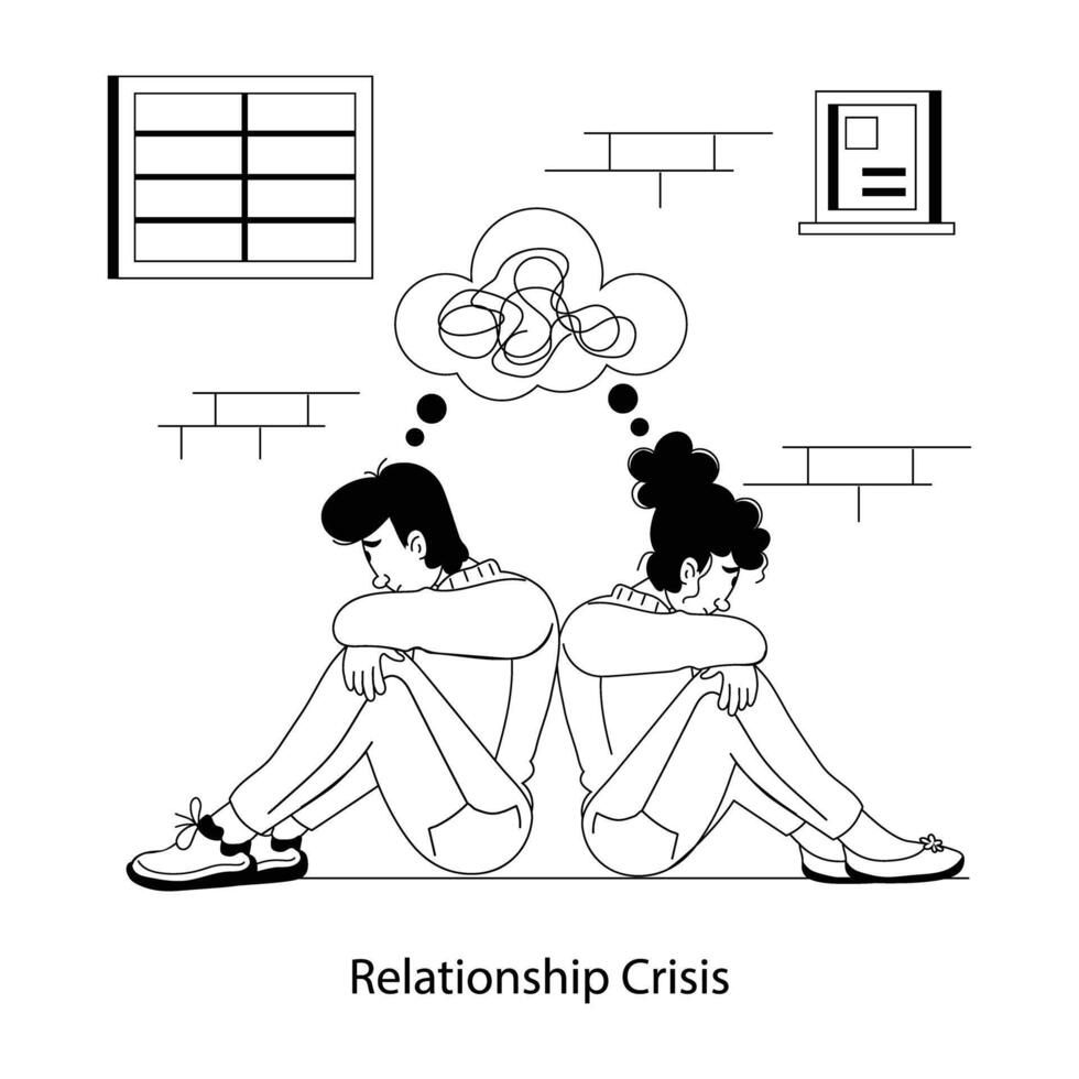 modieus verhouding crisis vector