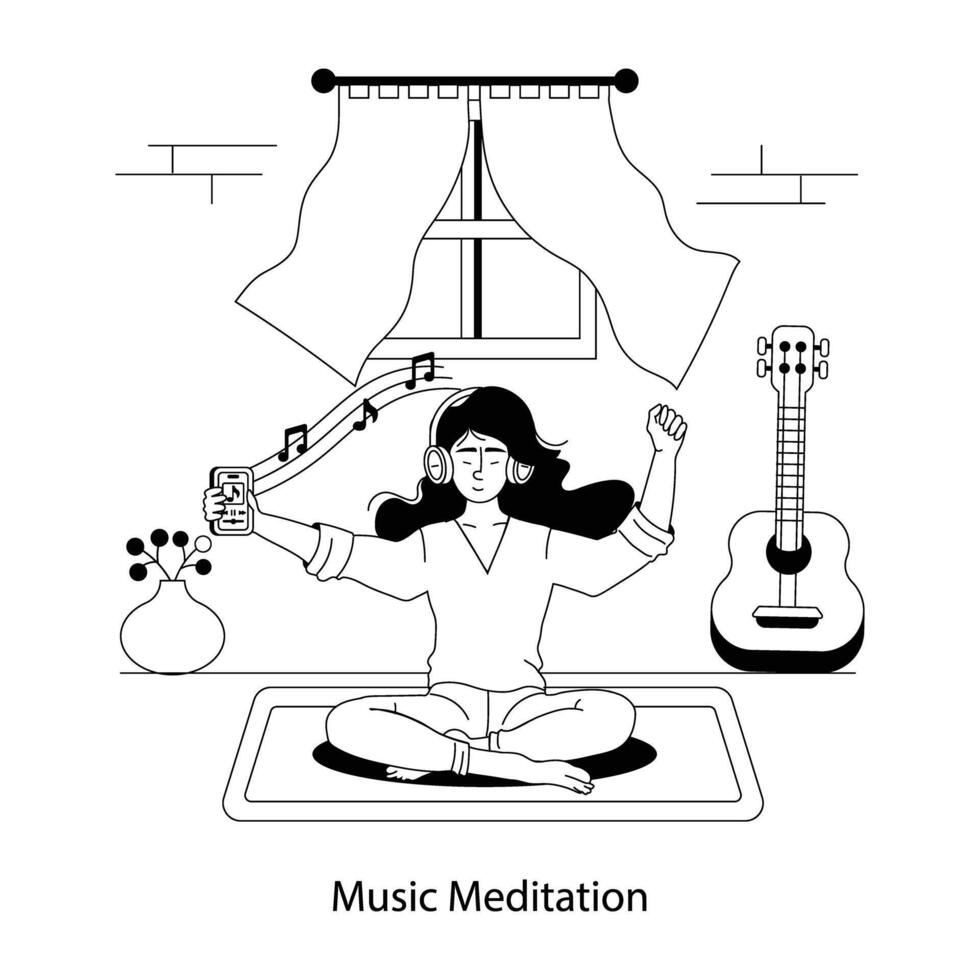 modieus muziek- meditatie vector