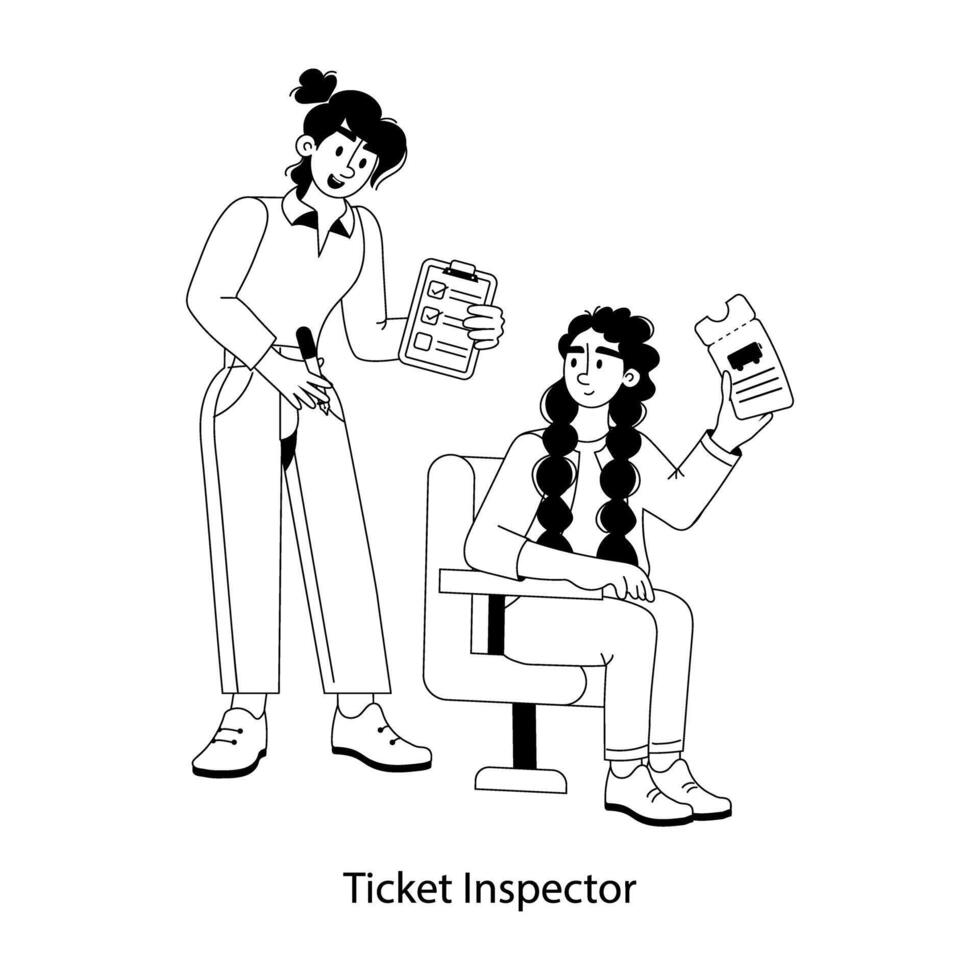 modieus ticket inspecteur vector