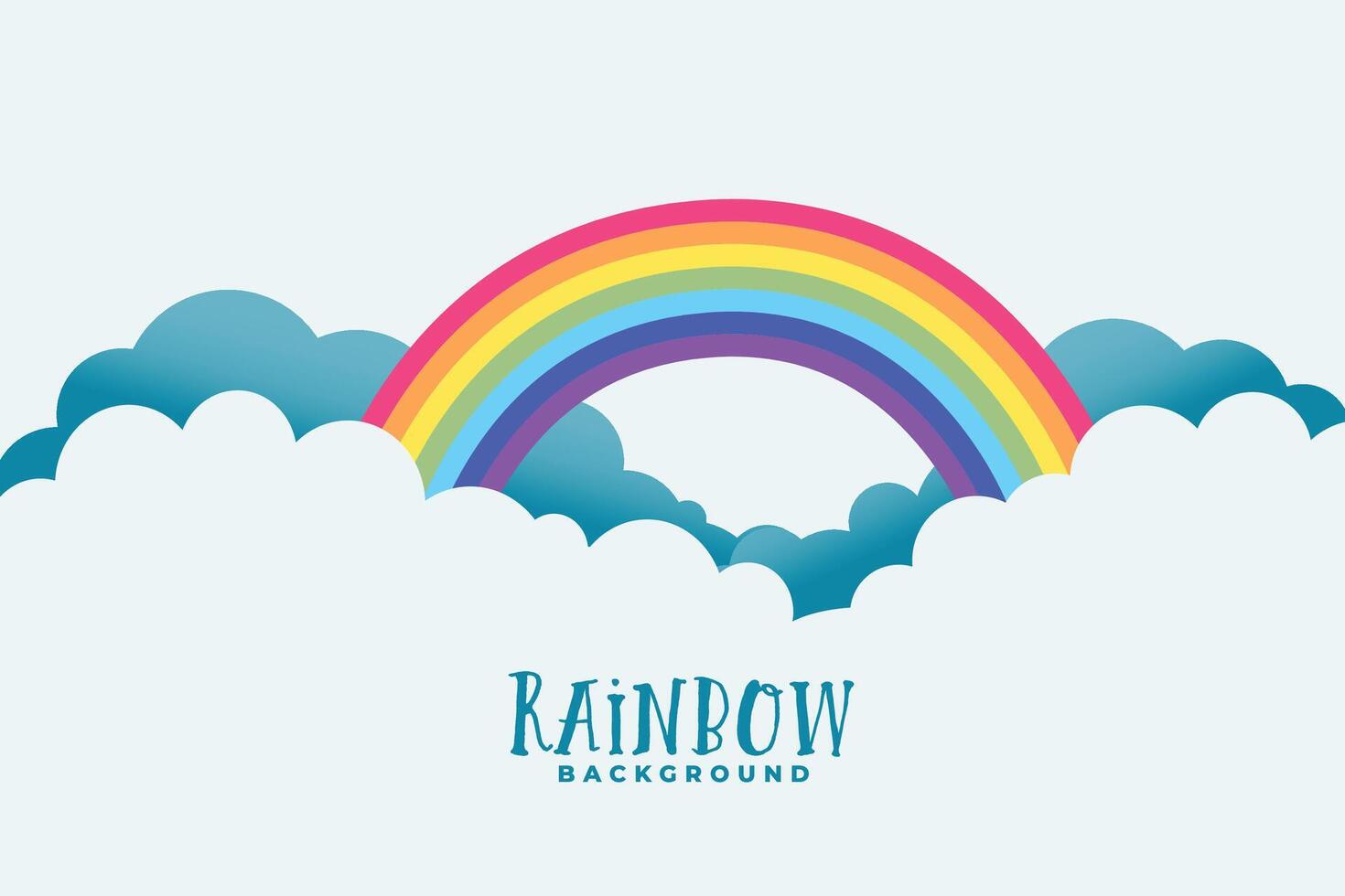 regenboog bovenstaand wolken achtergrond ontwerp vector