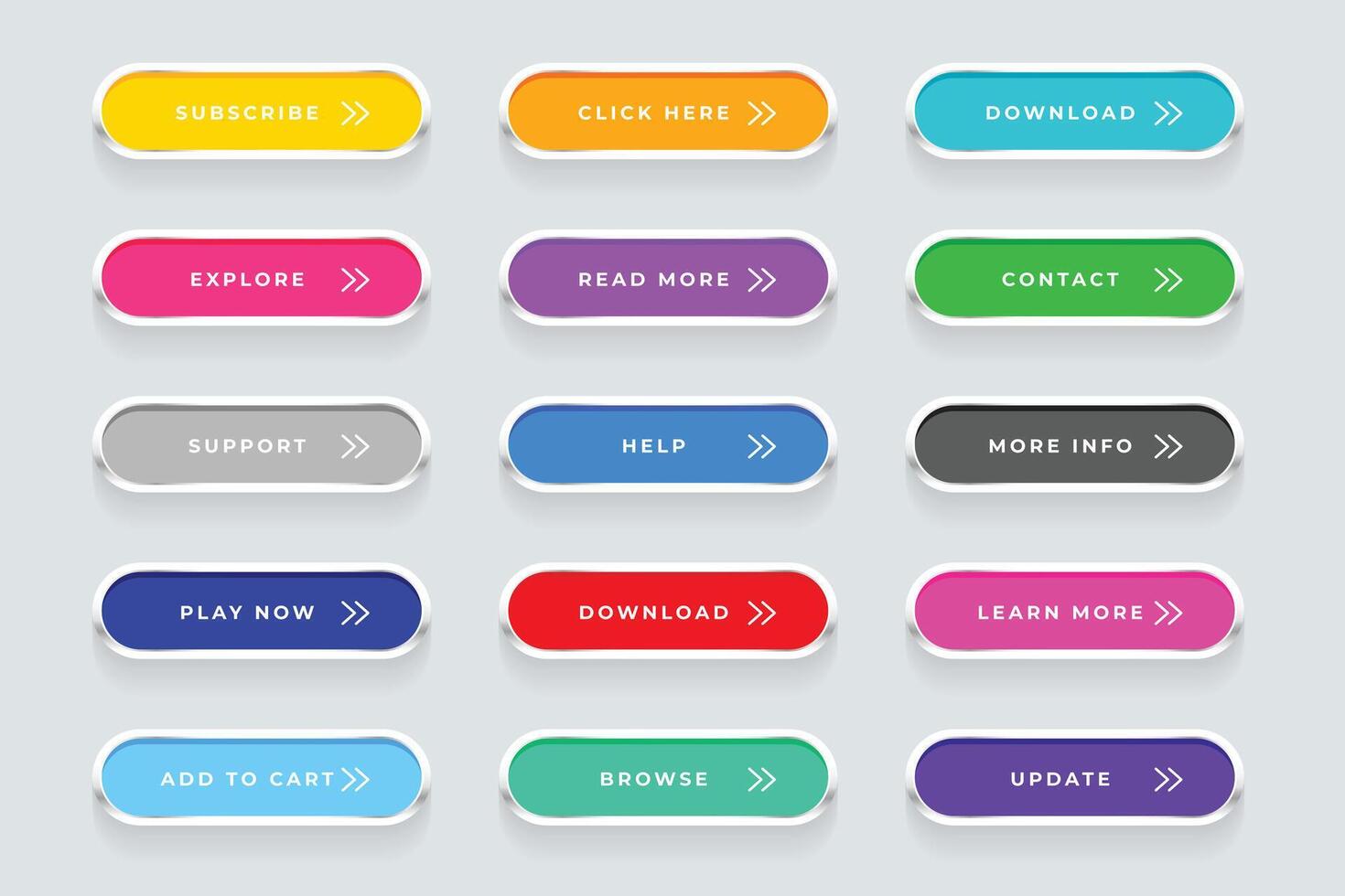 reeks van kleurrijk en leeg onderzoeken web knop icoon ontwerp vector