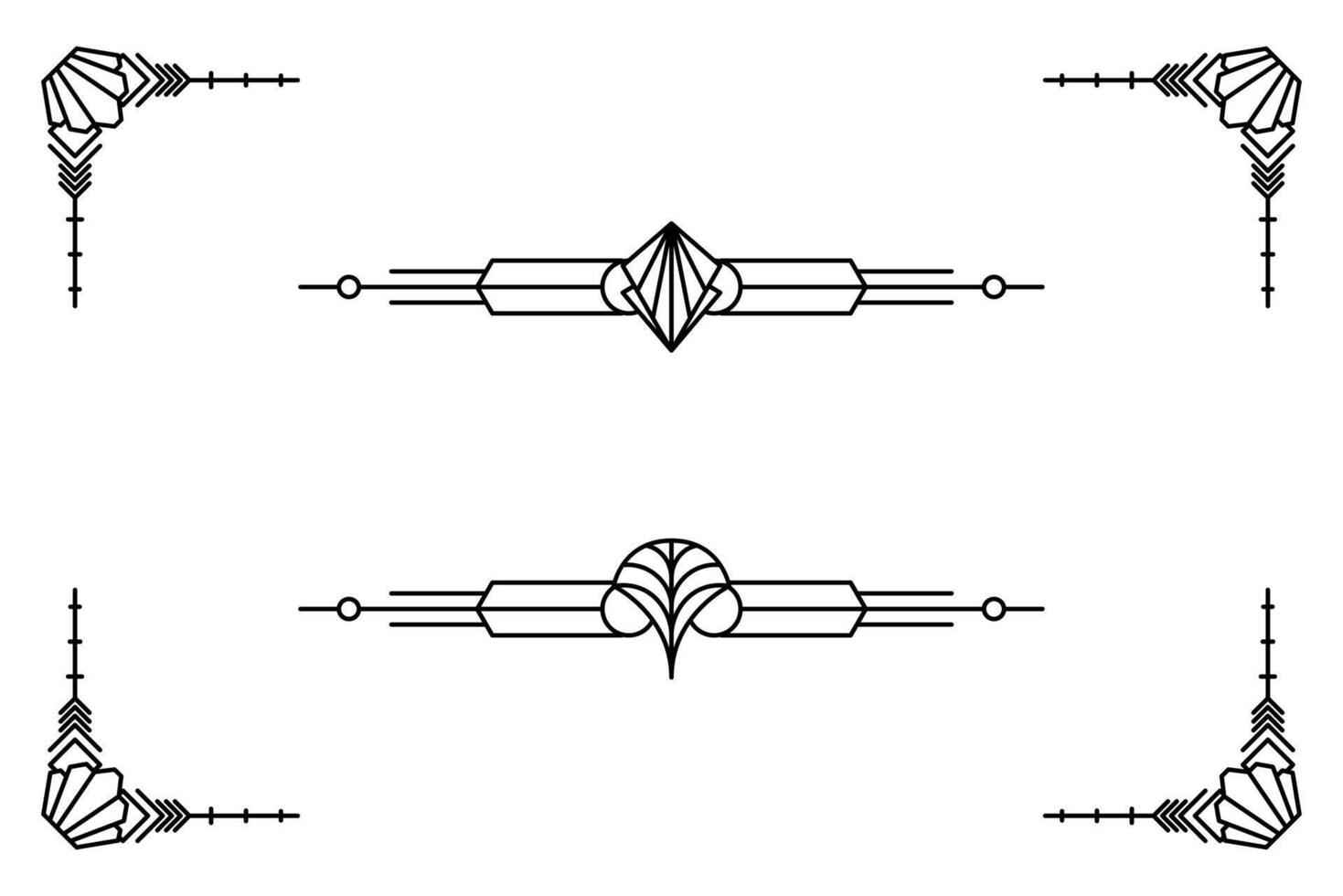 kunst deco lijn grens. modern Arabisch goud lijsten, decoratief lijnen borders en meetkundig gouden etiket kader ontwerp elementen vector