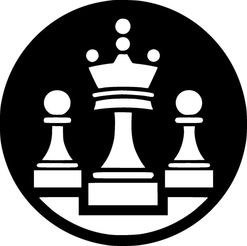 schaak - zwart en wit geïsoleerd icoon - illustratie vector