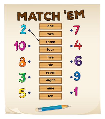 Matching game met getallen vector