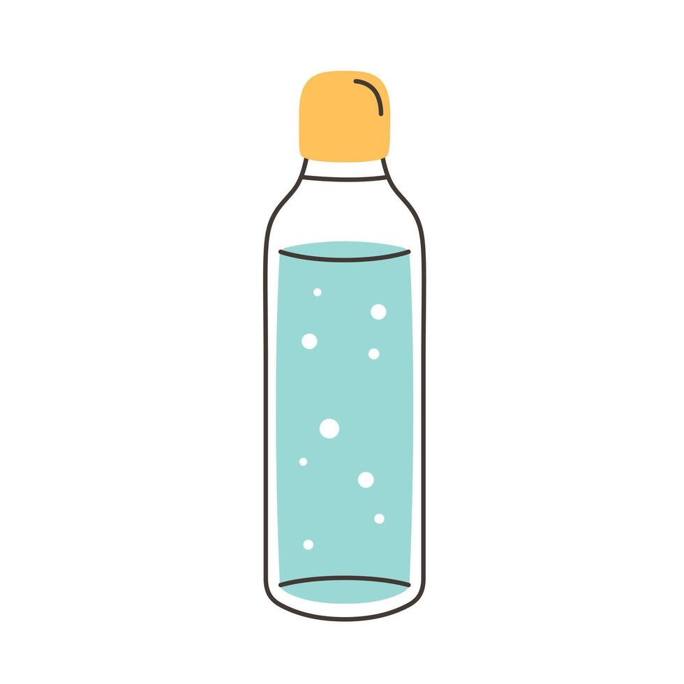 water in glas fles. drinken meer water. nul verspilling vector