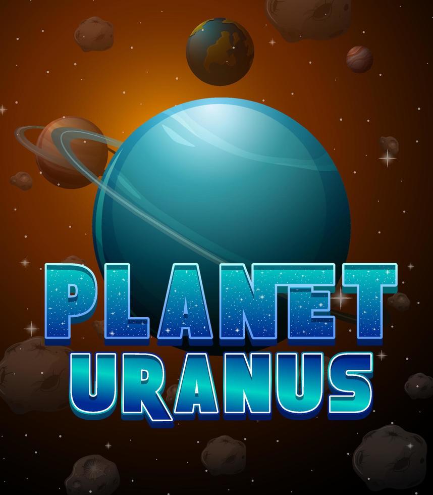 planeet uranus in de ruimte poster vector