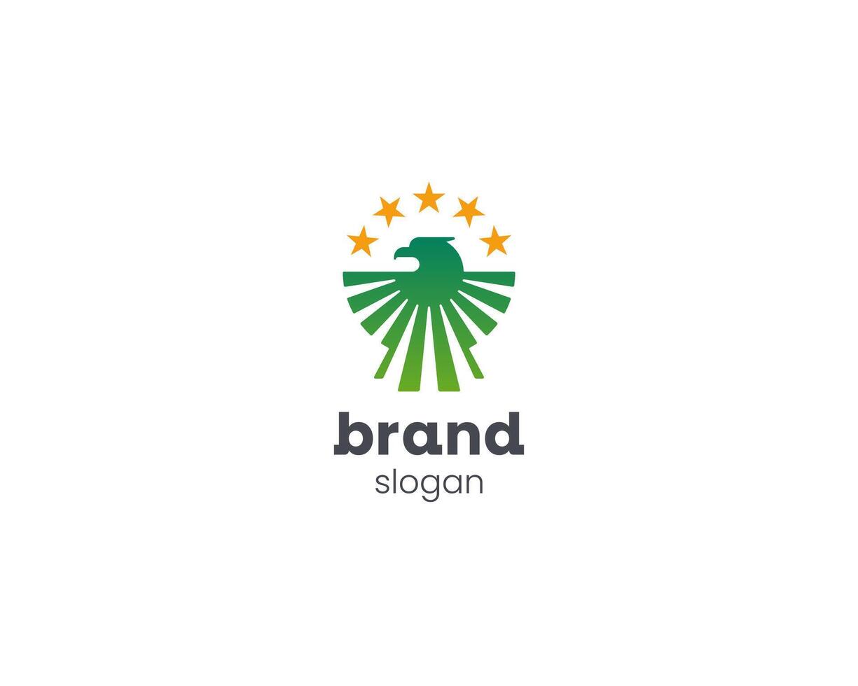abstract creatief groen adelaar met ster logo vector