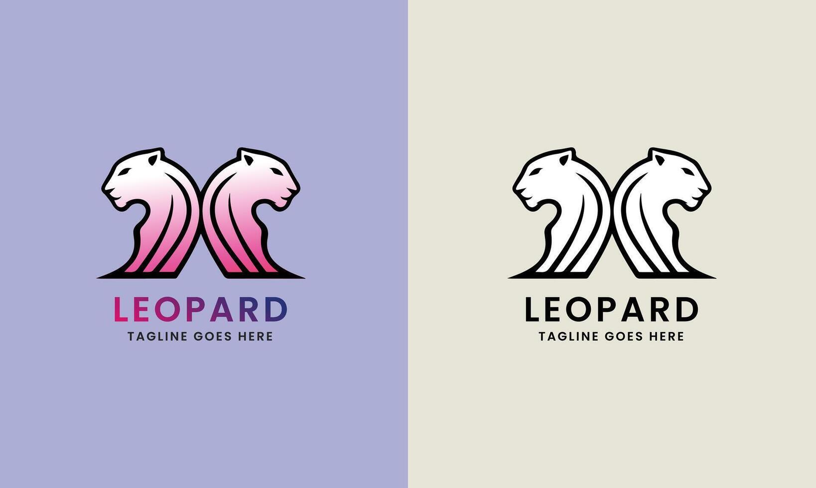 luipaard icoon symbool poema, jaguar hoofd, kat tijger dier logo sjabloon beeld illustratie vector