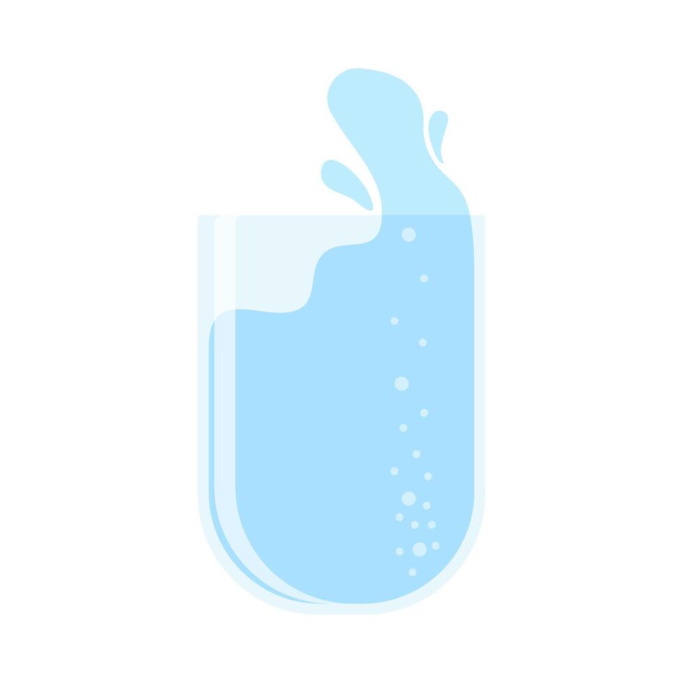 drinken meer water. blijven gehydrateerd. glas, plastic vrij, nul verspilling concept. divers flessen, glas, fles. schattig modieus illustratie. zomer verkoudheid drankje. vector