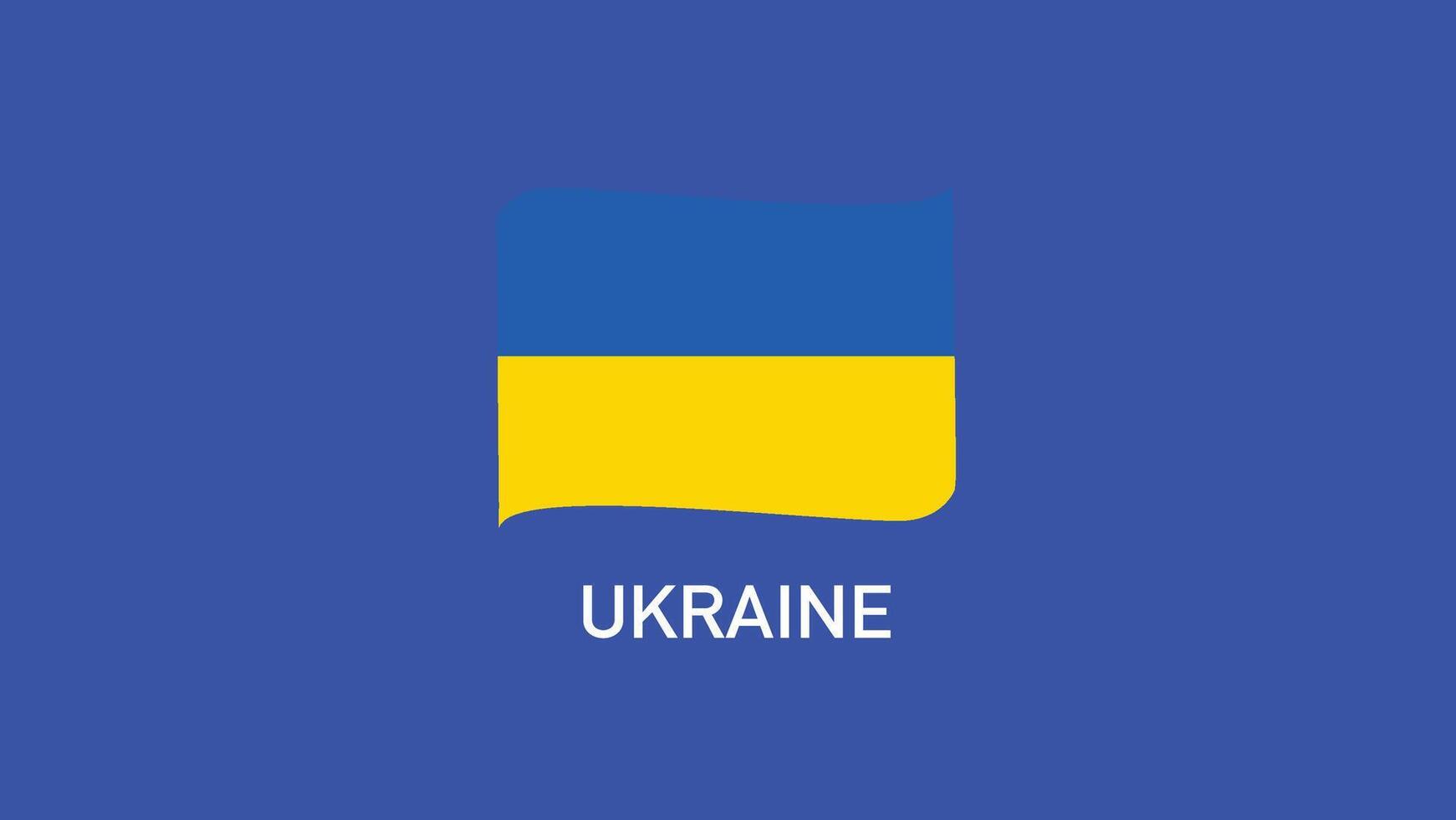 Oekraïne embleem teams Europese landen 2024 symbool abstract landen Europese Duitsland Amerikaans voetbal logo ontwerp illustratie vector