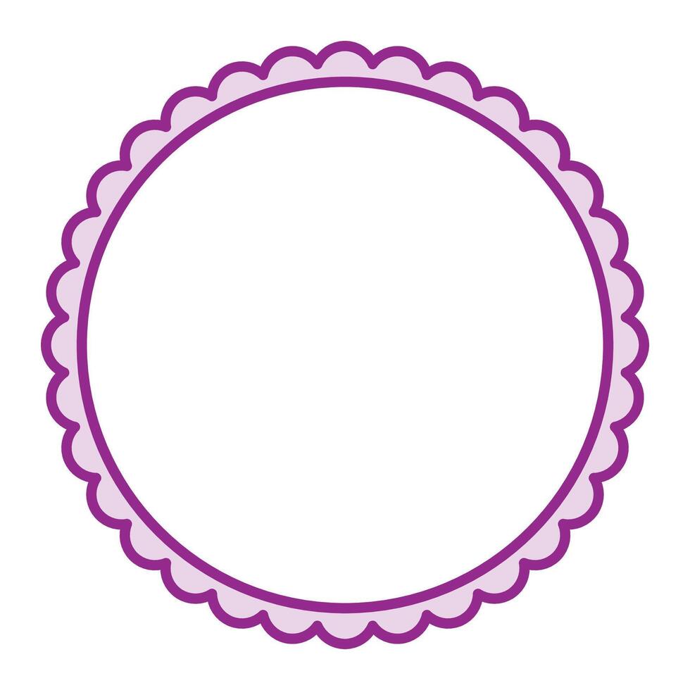 gemakkelijk Purper circulaire blanco achtergrond met schulp kader grens ornament vector