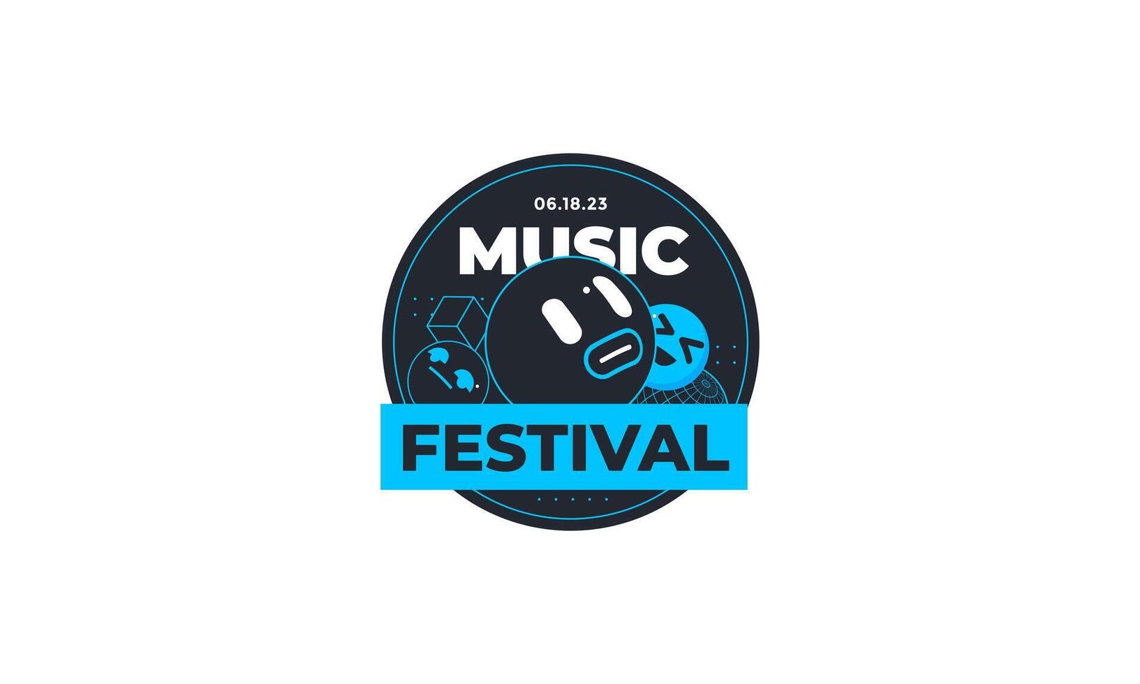 muziek- festival illustratie logo ontwerp vector