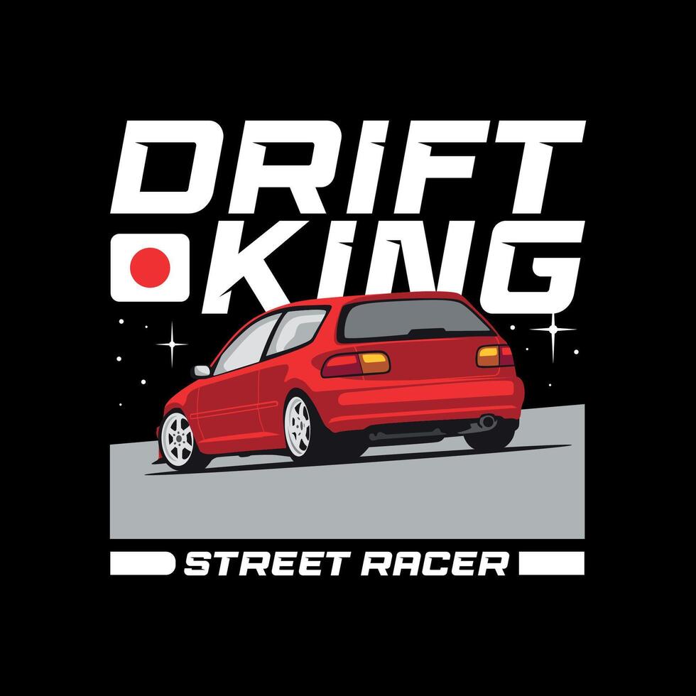 illustratie grafisch van Japans iconisch racing auto perfect voor streetwear t-shirt vector