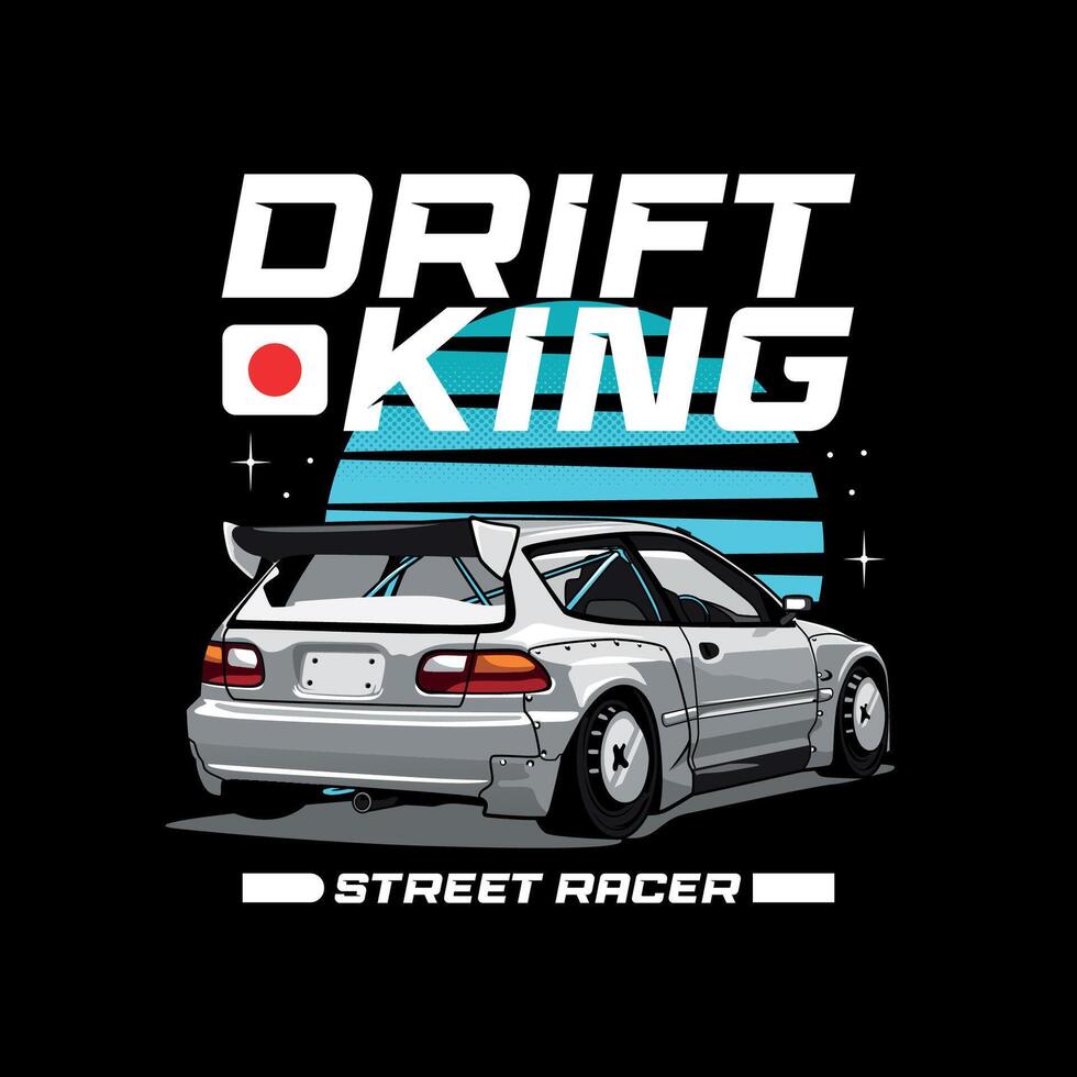 illustratie grafisch van Japans iconisch racing auto perfect voor streetwear t-shirt vector