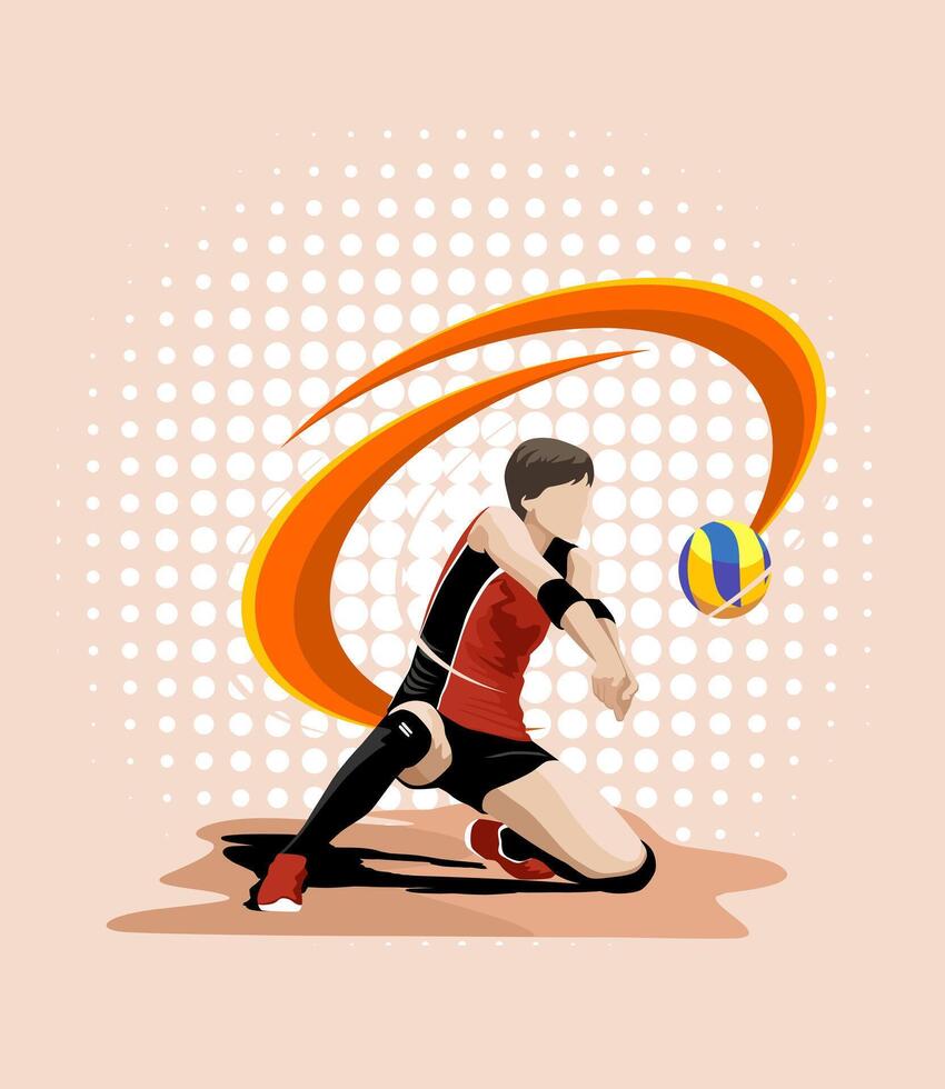 volleybal atleet ontwerp illustratie kunst vector