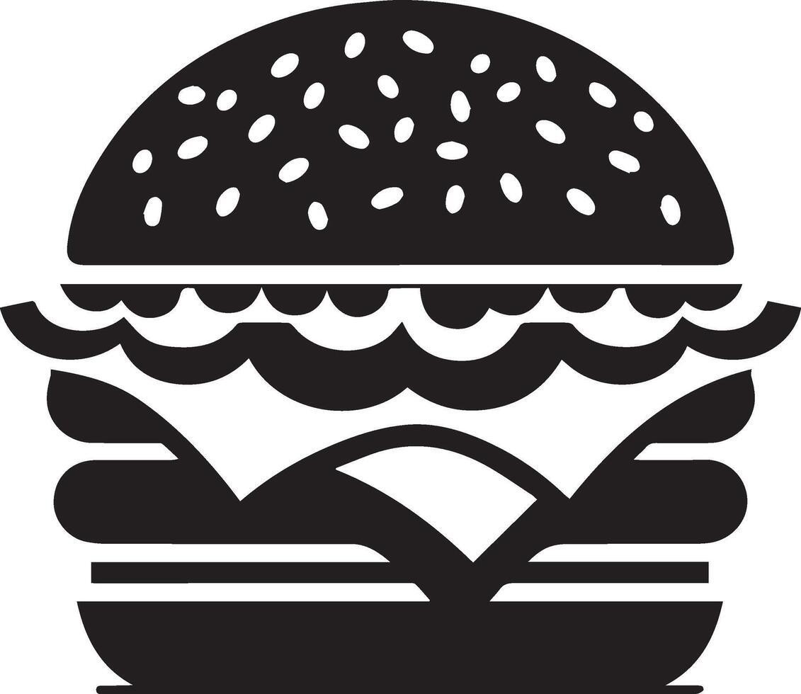 hamburger silhouet illustratie Aan wit achtergrond. hamburger logo vector