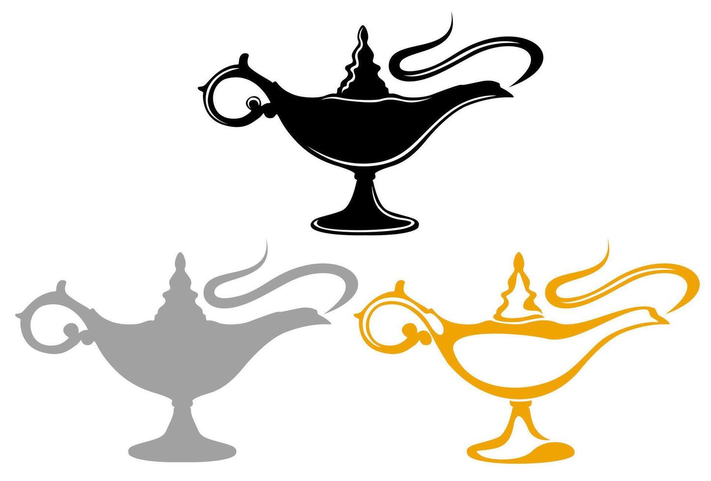 jvset wijnoogst Arabisch theepot icoon. geest lamp symbool vector