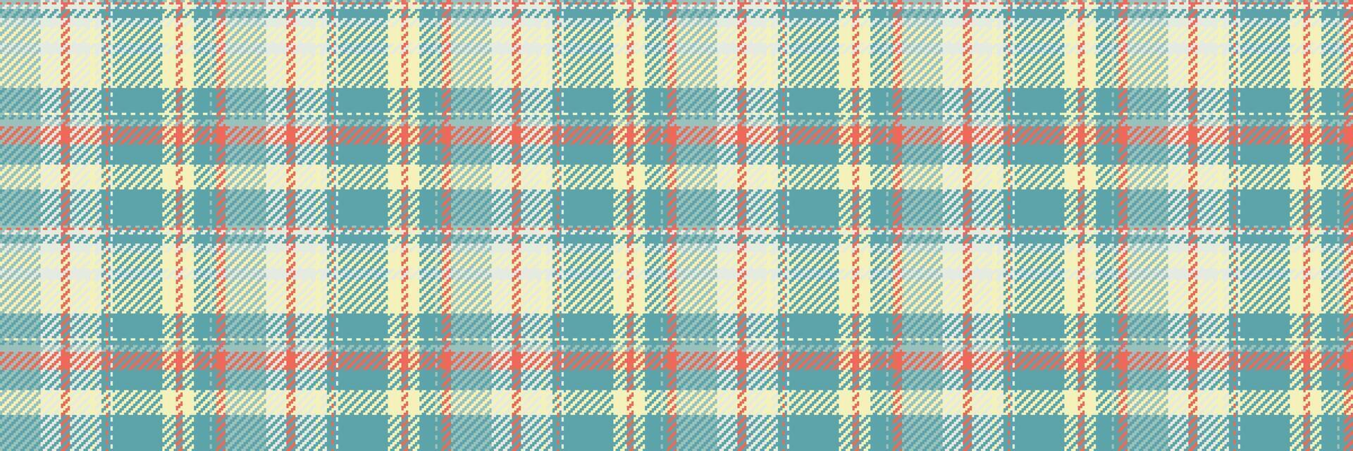 trots Schotse ruit achtergrond textiel, kledingstuk kleding stof controleren plaid. schetsen structuur naadloos patroon in cyaan en licht kleuren. vector