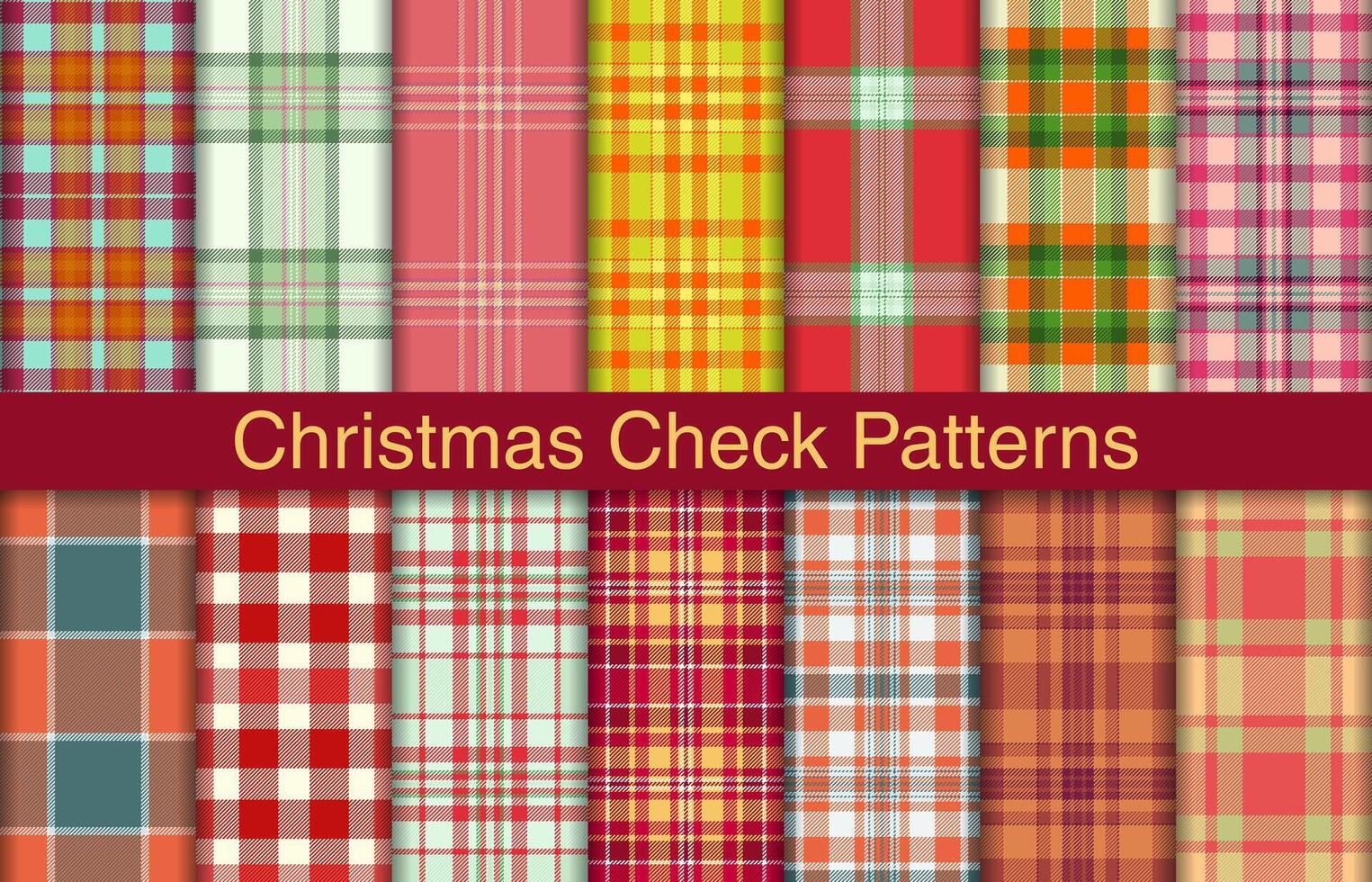 Kerstmis plaid bundels, textiel ontwerp, geruit kleding stof patroon voor shirt, jurk, pak, omhulsel papier afdrukken, uitnodiging en geschenk kaart. vector