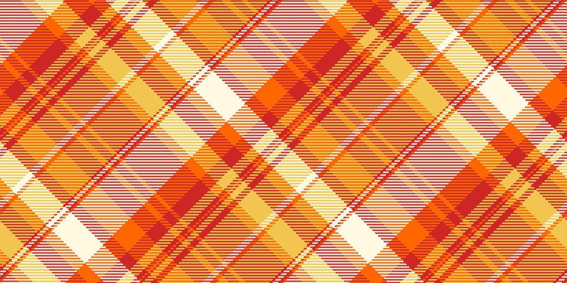 pad patroon achtergrond textuur, draad plaid controleren. sofa kleding stof textiel naadloos Schotse ruit in rood en amber kleuren. vector