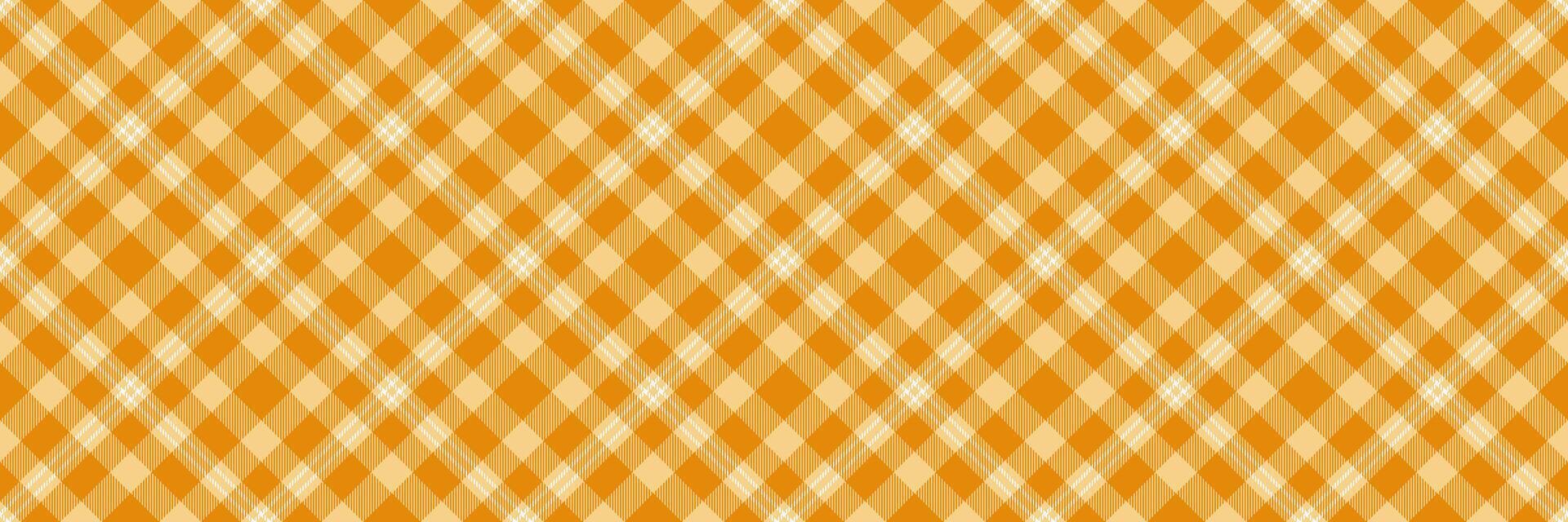 diagonaal achtergrond patroon textiel, instelling controleren kleding stof. omhoog structuur naadloos Schotse ruit plaid in amber en oranje kleuren. vector