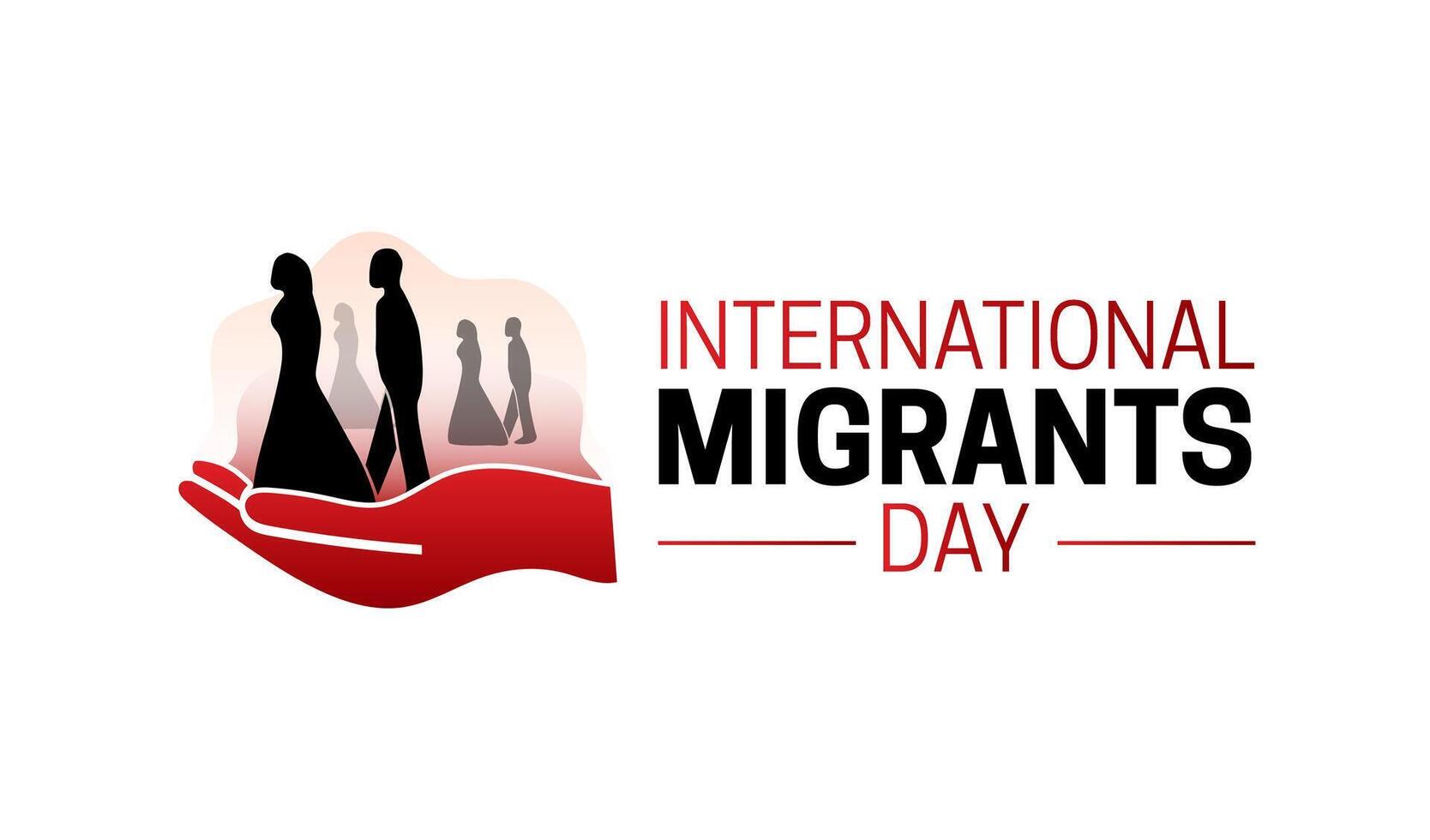 Internationale migranten dag logo icoon met Mens en vrouw vector