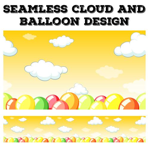 Naadloos wolk en ballonontwerp vector