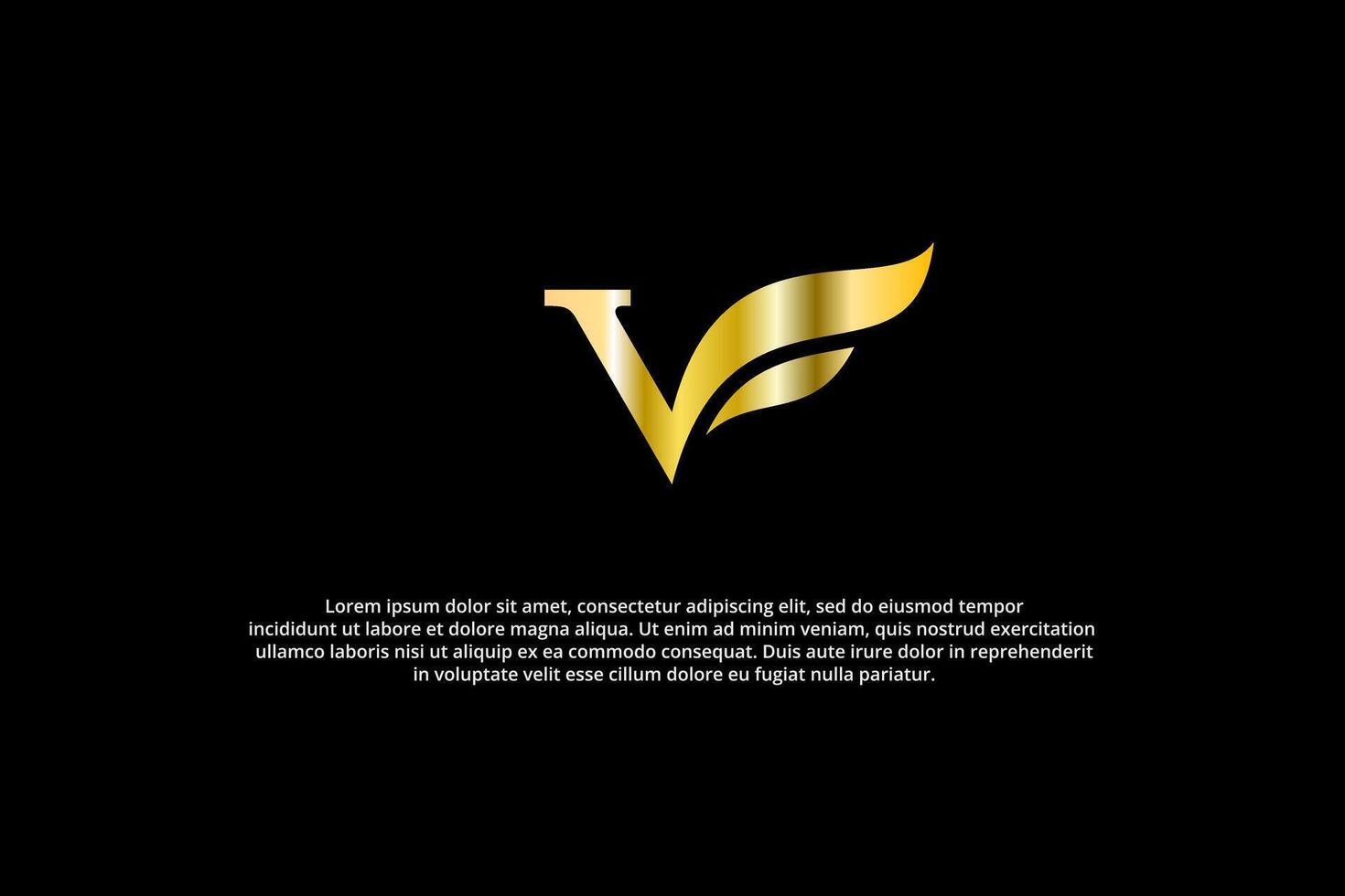 logo brief p gouden vleugel vector