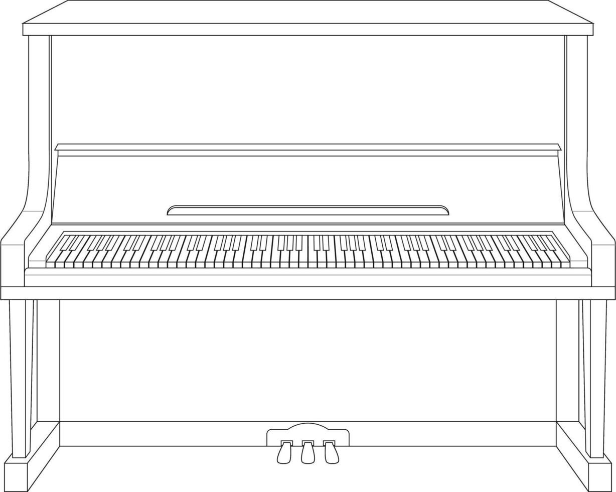 gemakkelijk kleur tekenfilm illustratie van een rechtop piano geïsoleerd Aan wit achtergrond vector