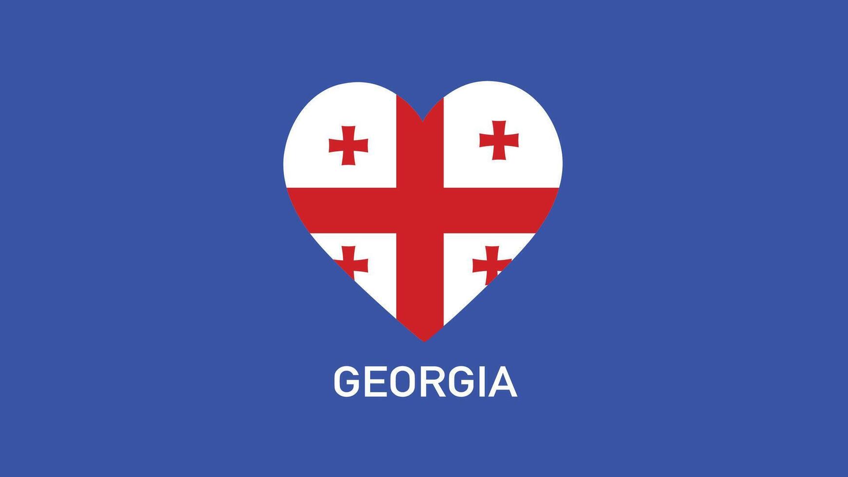 Georgië embleem hart teams Europese landen 2024 symbool abstract landen Europese Duitsland Amerikaans voetbal logo ontwerp illustratie vector